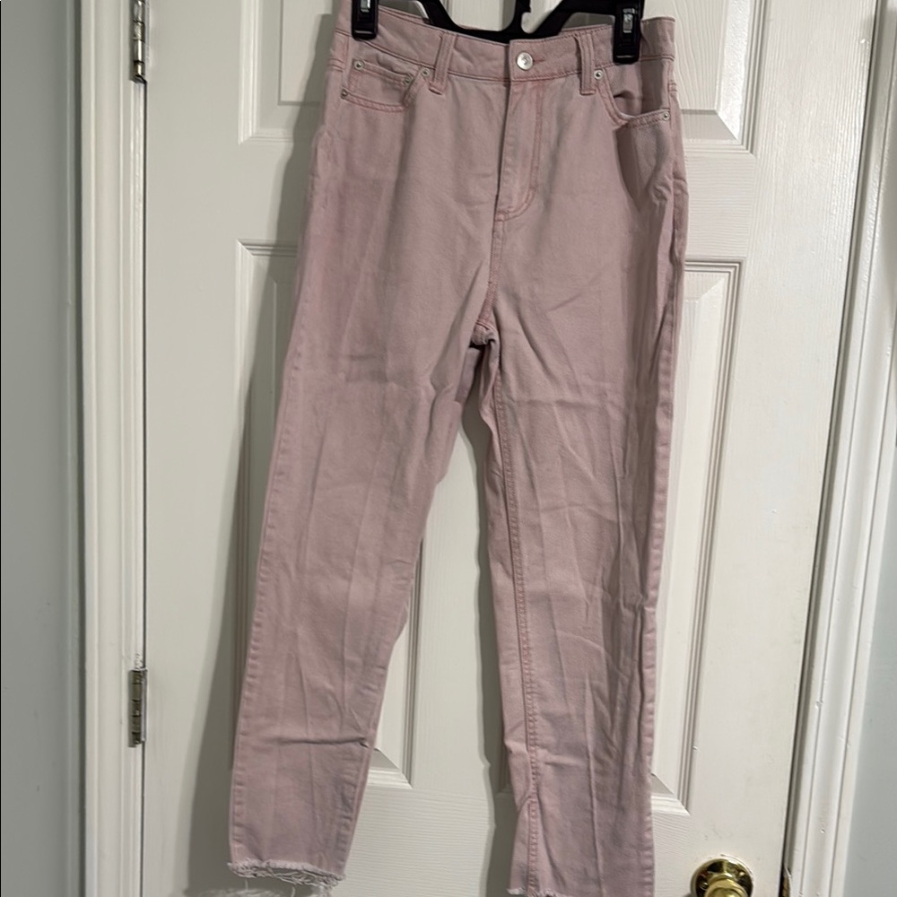 No Boundaries Pink Ankle Cropped Jeans High-Waisted
